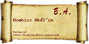 Bombicz Akács névjegykártya
